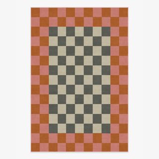 checker print rug