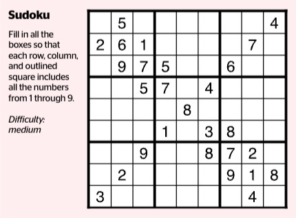 A sudoku puzzle.