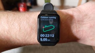 The Xiaomi Smart Band 9 Pro on a wrist