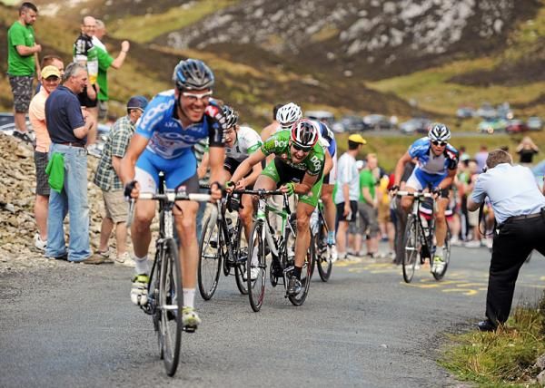 Gediminas Bagdonas (An Post-Sean Kelly) shows the strain of the Mamore Gap climb