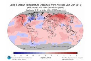 Global surface temperature differences map
