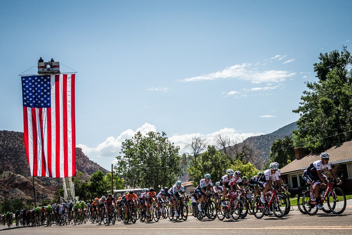 Cedar City firefighters gave the race a big welcome as they come into town