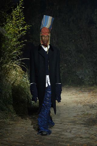 A model of Marni in Milan fashion fashion week