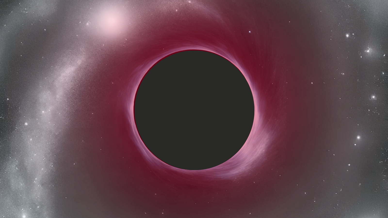 An illustration shows an extreme red supermassive black hole in the early universe