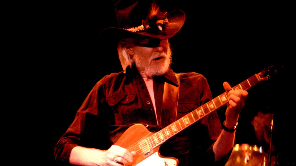 American blues musician Johnny Winter (1944 - 2014) performs onstage at the Auditorium Theater, Chicago, Illinois,‌ March 7, 1977.