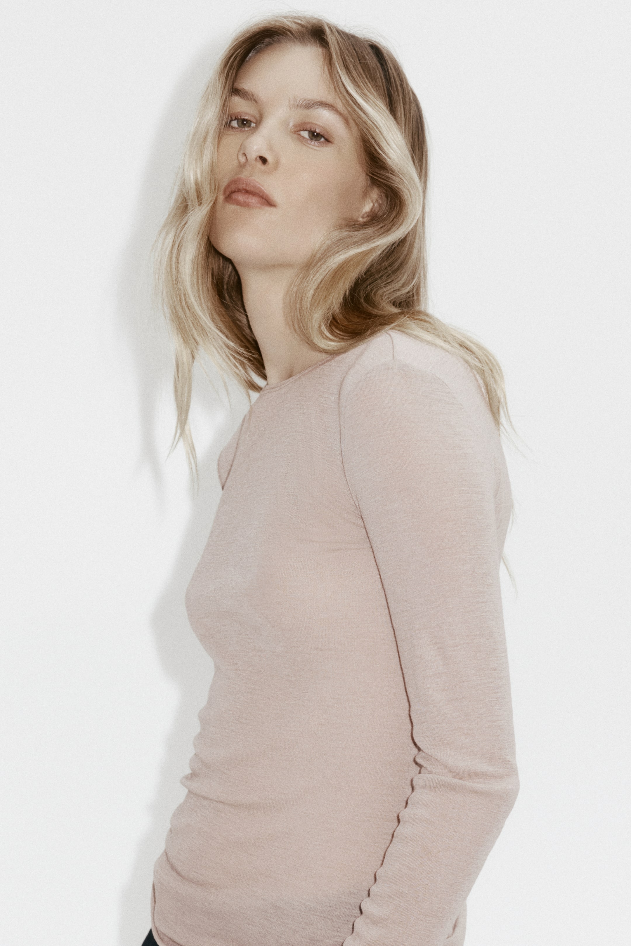 Wool Top - Light Powder Pink