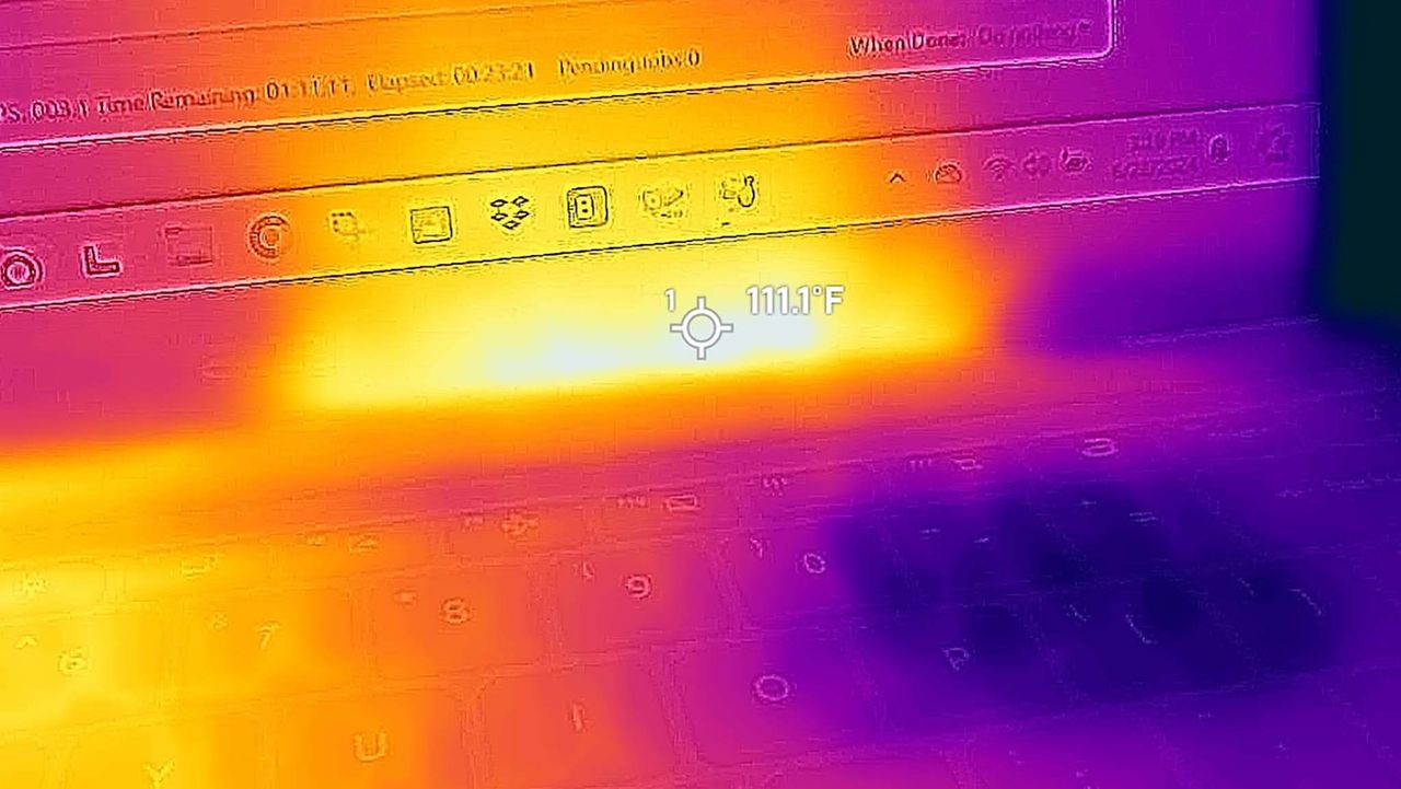 Acer Aspire Go 14 thermals above keyboard.