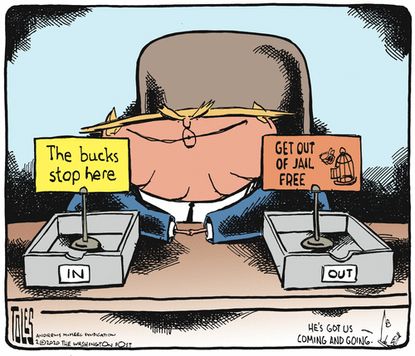Political Cartoon U.S. Trump Monopoly filing system