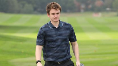 Adidas Statement No-Show Polo, man wearing adidas golf polo