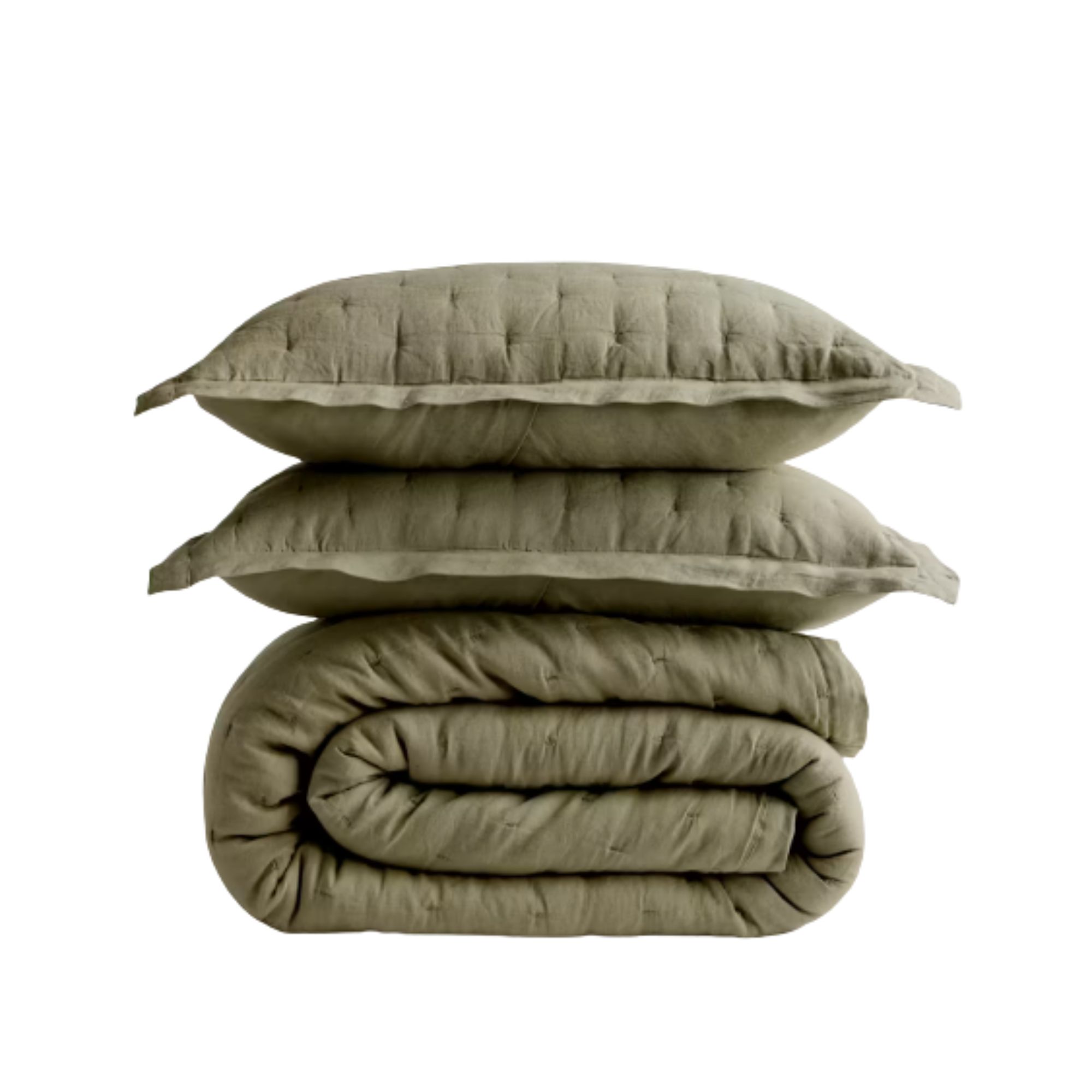 Quince, European Linen Dream Quilt Set (Willowleaf)