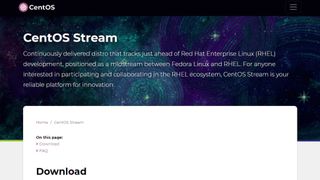 Website screenshot for CentOS Stream