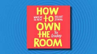 The logo of the How To Own The Room podcast on a light blue background