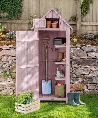 pink narrow shed