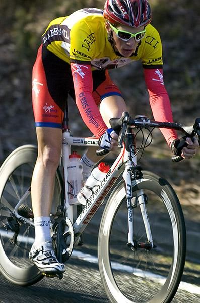 Tour leader Patrick Shaw (Virgin Blue/RBS Morgan) working hard to keep the yellow jersey on the penultimate stage.