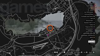 GTA Online Gun Van map showing Sandy Shores location