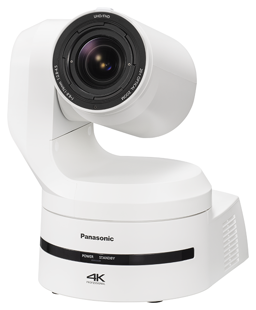 The Panasonic Connect white The AW-UE160 PTZ Camera was showcased at NAB 2022.