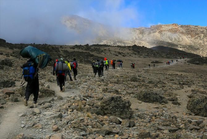 The team were trekking for five days