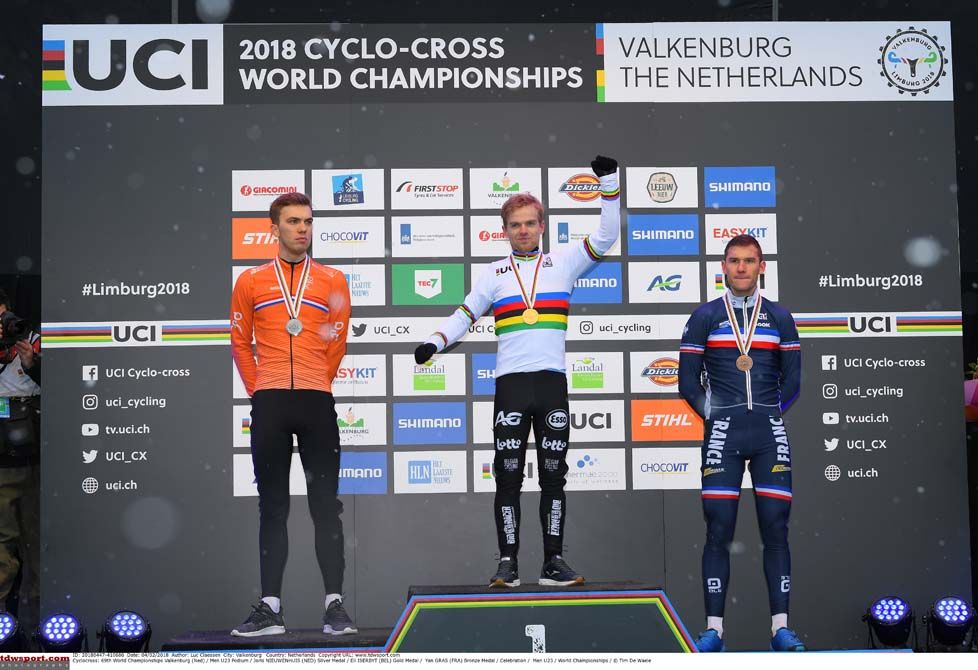 Joris Nieuwenhuis (Netherlands), Eli Iserbyt (Belgium) and Yan Gras (France)
