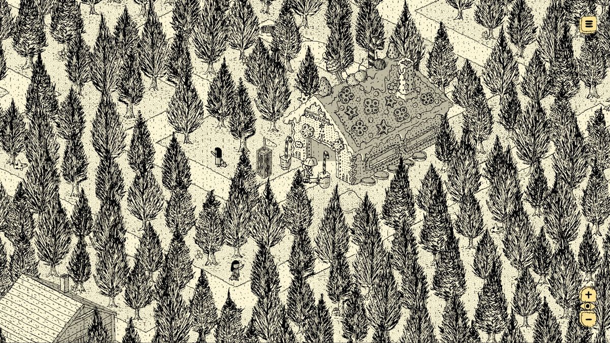 Artwork from hand-drawn indie game Finding Polka