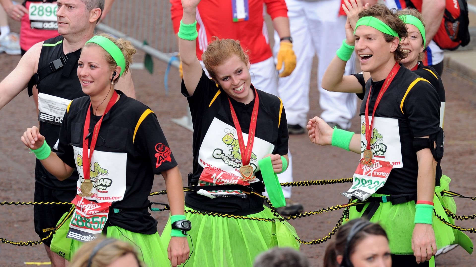 Princess Beatrice and friends during the London Marathon