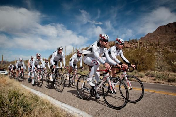 Michael Olheiser leads the group under sunny Tucson skies.