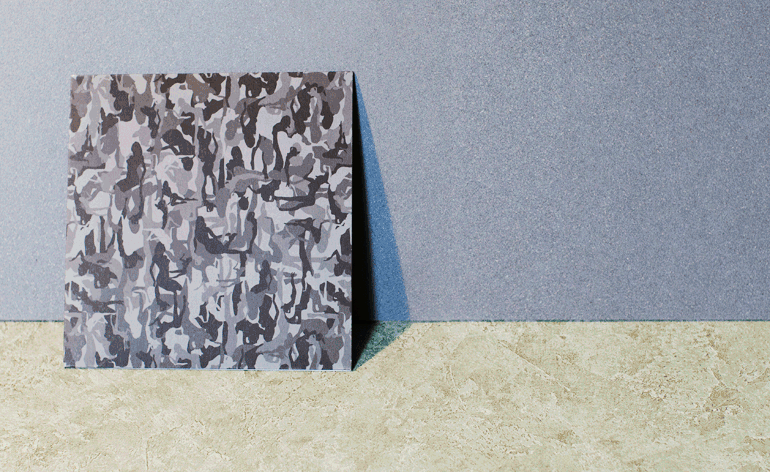 A camouflage record sleeve