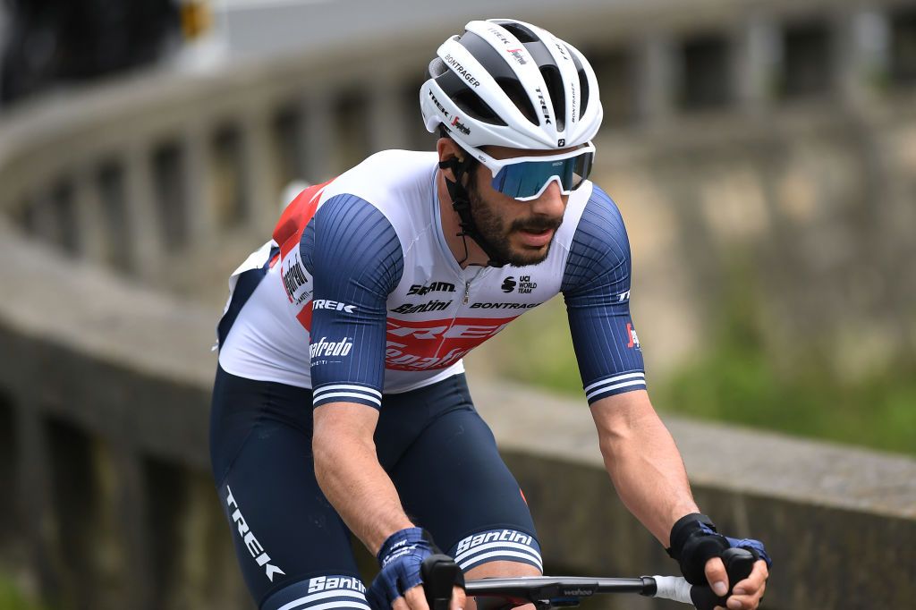 ONDARROA SPAIN APRIL 09 Julien Bernard of France and Team Trek Segafredo during the 60th ItzuliaVuelta Ciclista Pais Vasco 2021 Stage 5 a 1602km stage from Hondarribia to Ondarroa Breakaway itzulia ehitzulia on April 09 2021 in Ondarroa Spain Photo by David RamosGetty Images