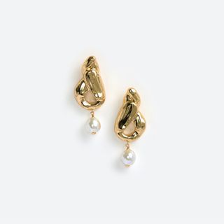 gold and pearl earrings by Self-Portrait