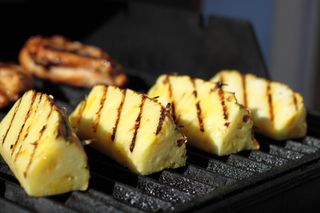 Grilled pineapple showing what can be cooked on a BBQ other than meat.