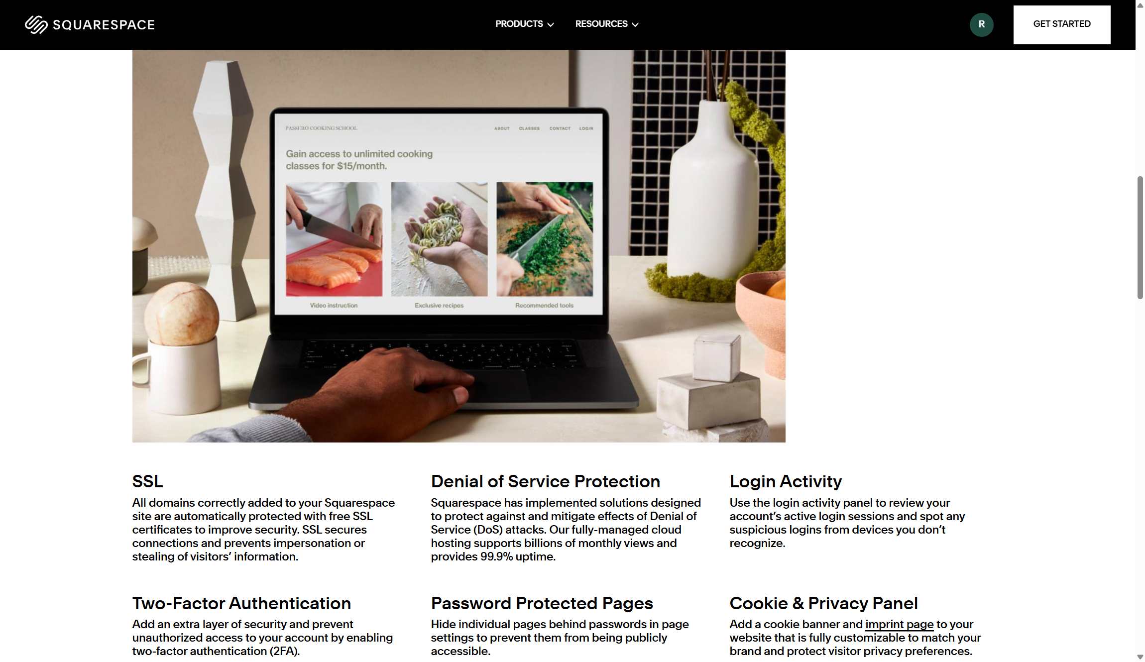 Squarespace security features