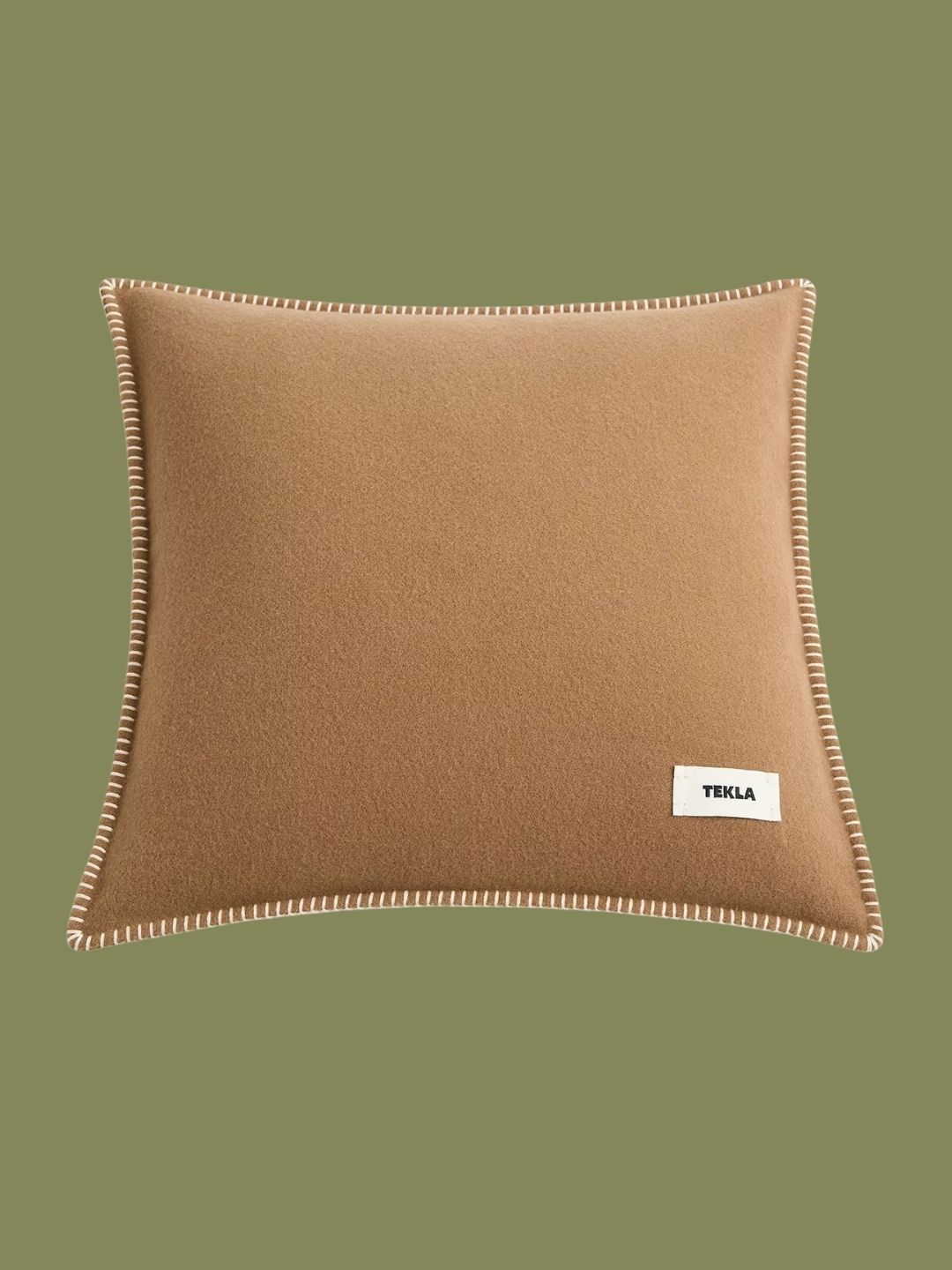 TEKLA, Whipstitch Lambswool Square Cushion in Oak