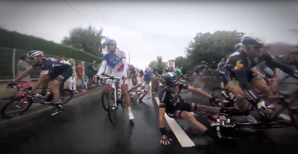 The onboard footage captured plenty of crashes