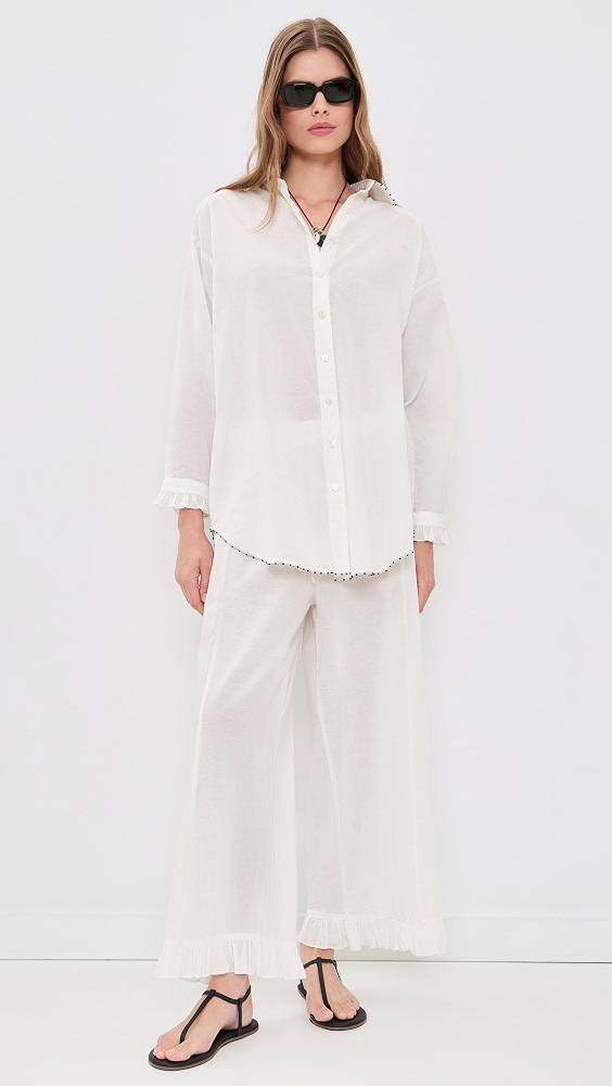 Posey Ruffle Set - White