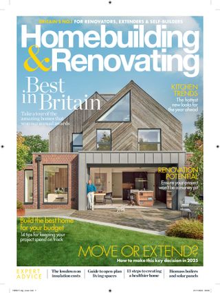 Front cover of the January 2025 issue of Homebuilding & Renovating magazine