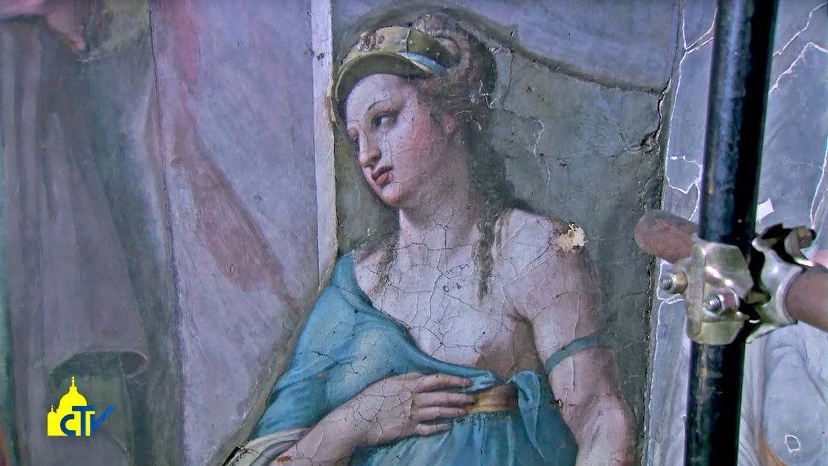 In the Room of Constantine at the Vatican, two figures at the frescoes&#039; edges, women who represent Friendship and Justice, were painted by Raphael, according to restorers.