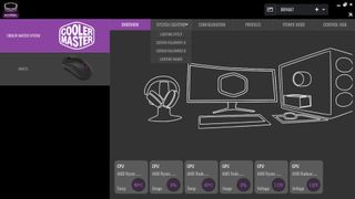 Masterplus Cooler Master software app settings menu.