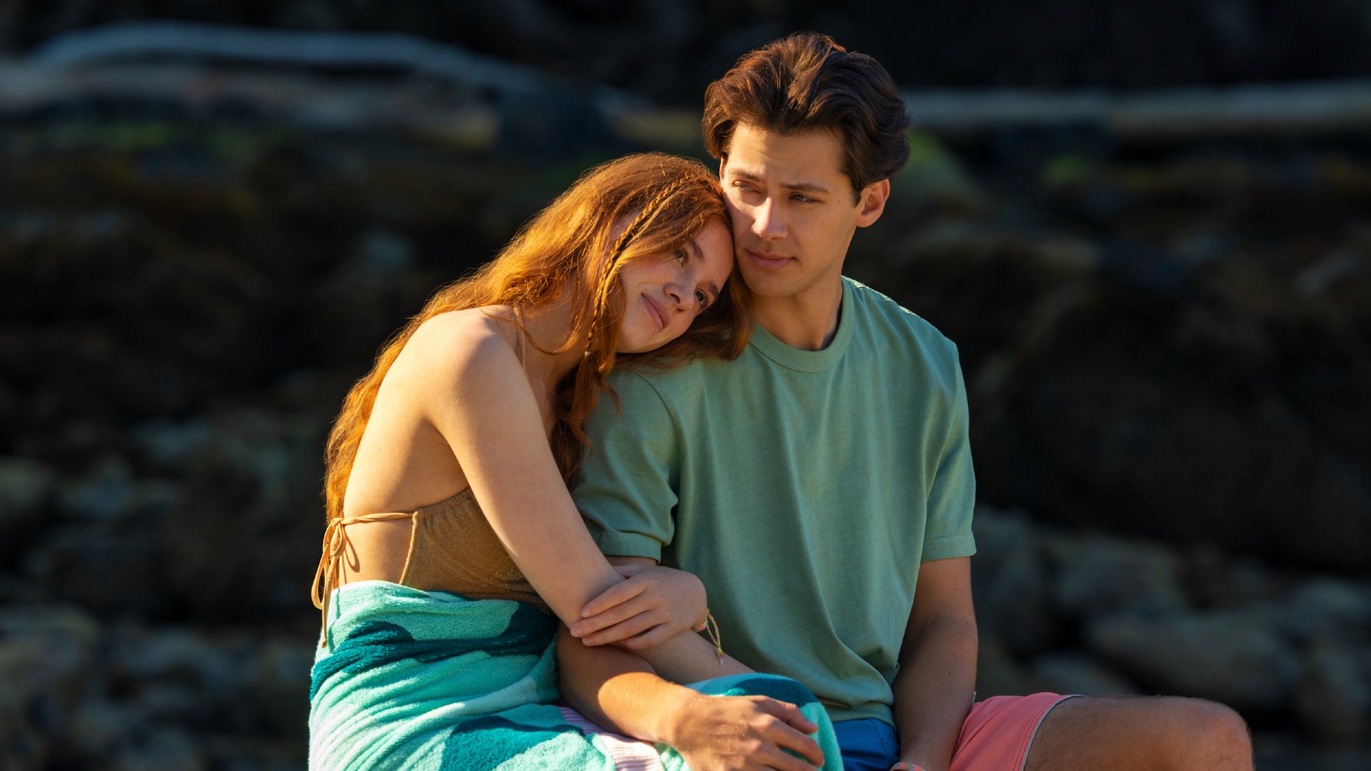 Sadie Soverall as Percy Fraser, Matt Cornett as Sam Florek in Every Year After