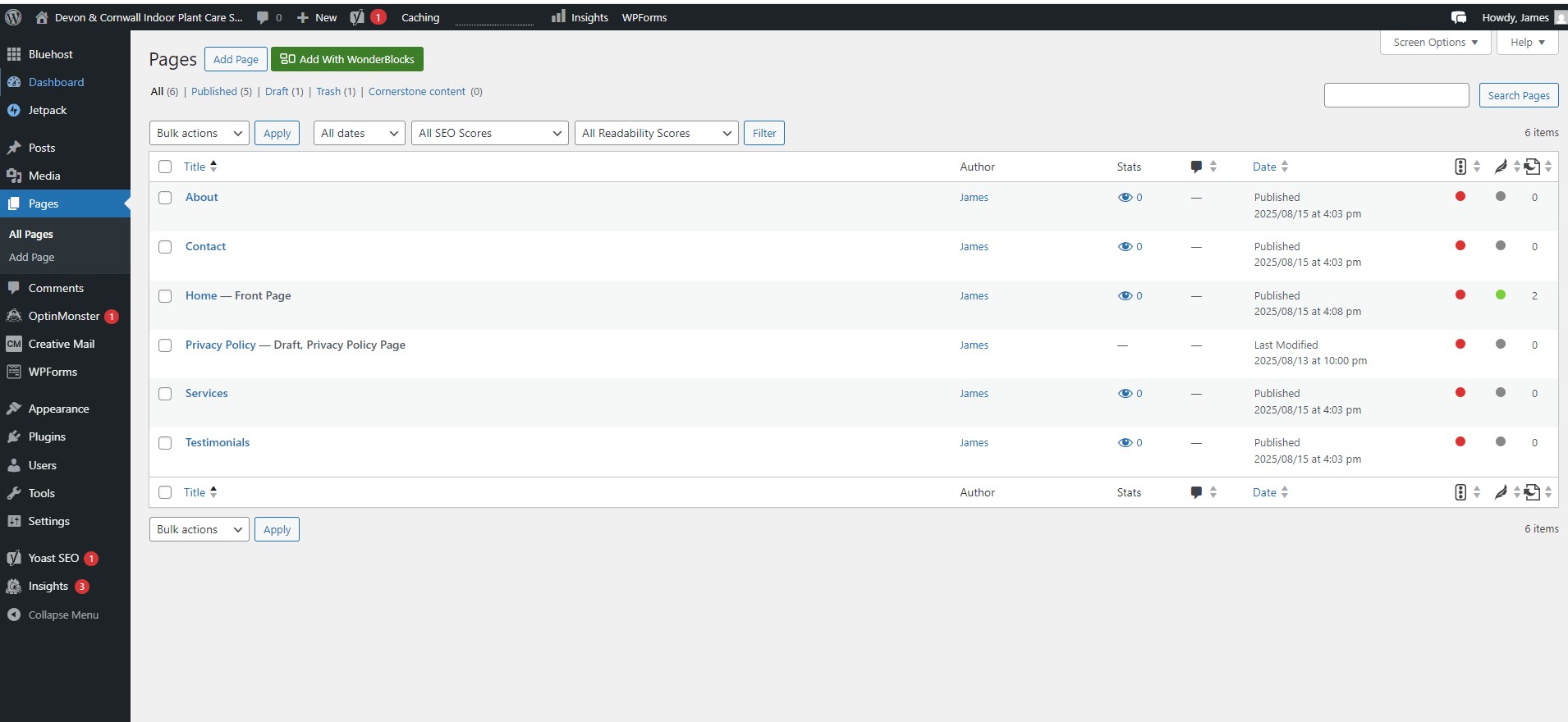 An image of Bluehost's tools