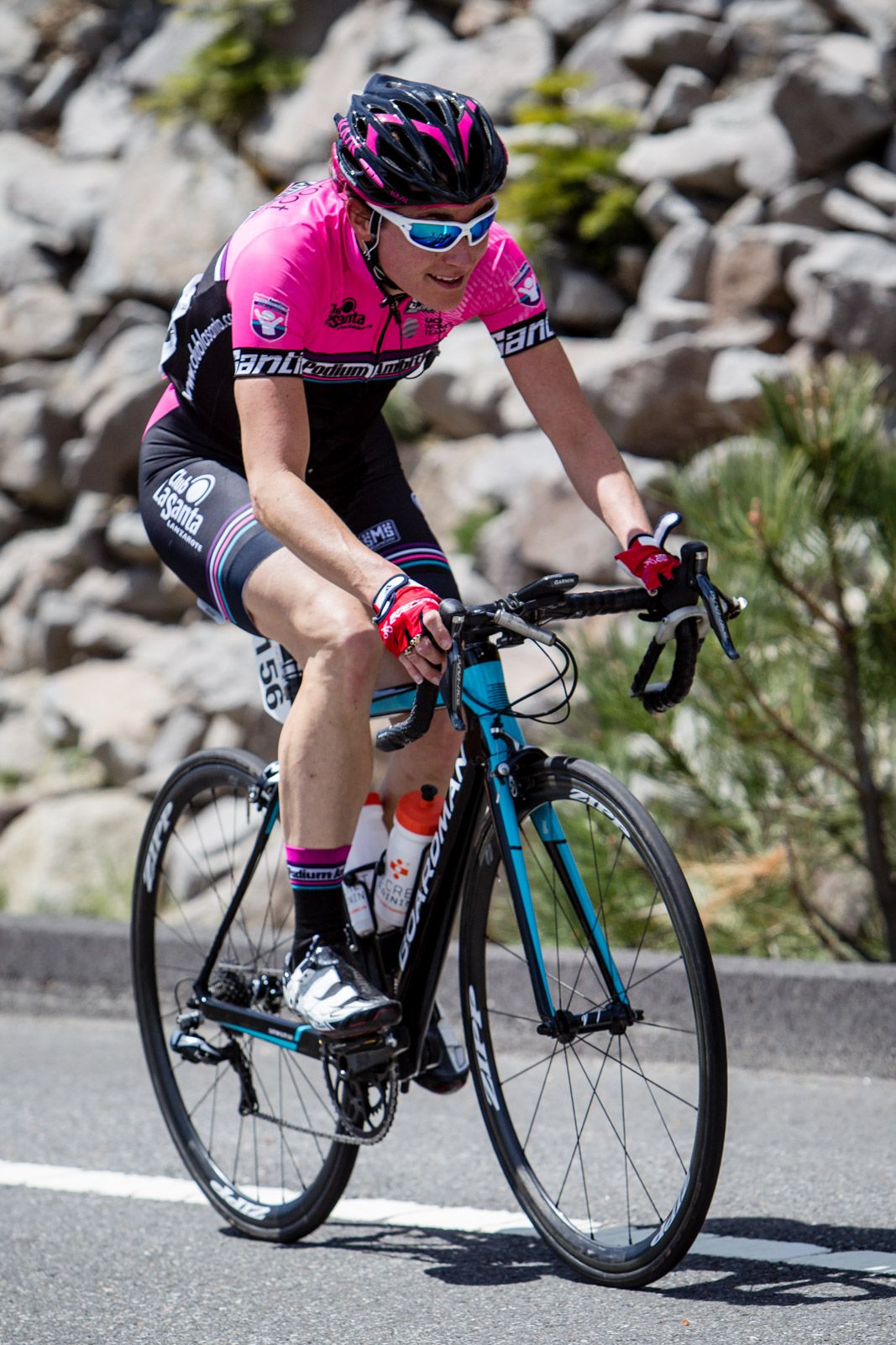 Sarah Storey (Podium Ambition) rode most of the day by herself