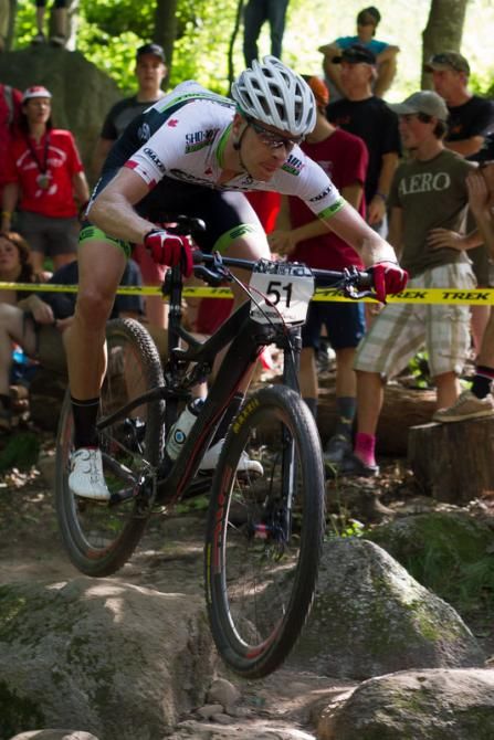 Max Plaxton in Fire Lane rock garden