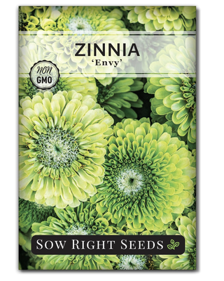 green envy zinnia seeds packet