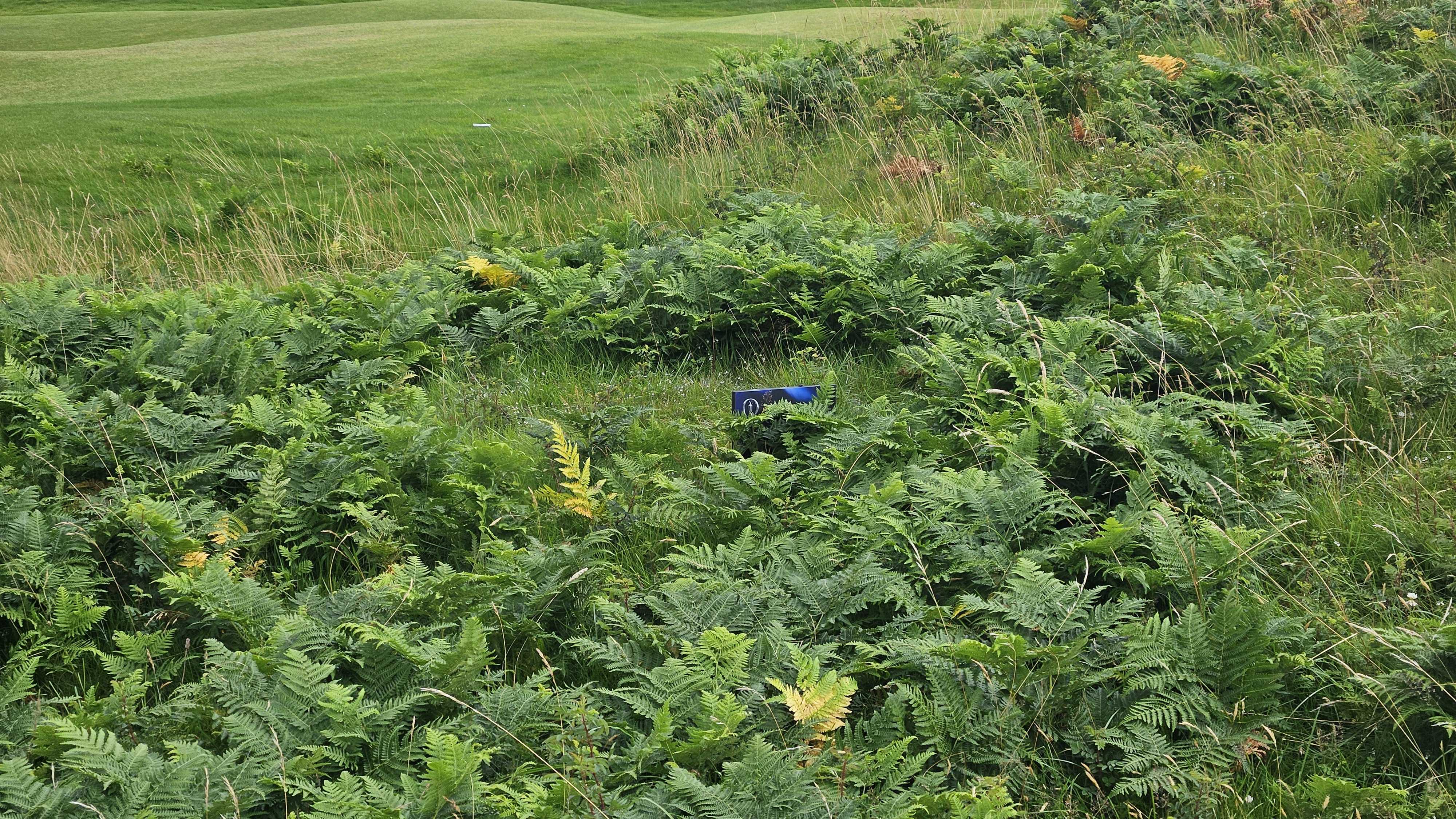 A view of one of the drop zones on the 18th hole at Royal Portrush in the 2025 Open