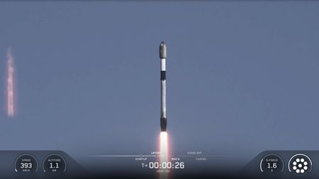A SpaceX Falcon 9 rocket launches the USSF-153 mission for the U.S. Space Force from Vandenberg Space Force Base in California on Sept. 10, 2026.