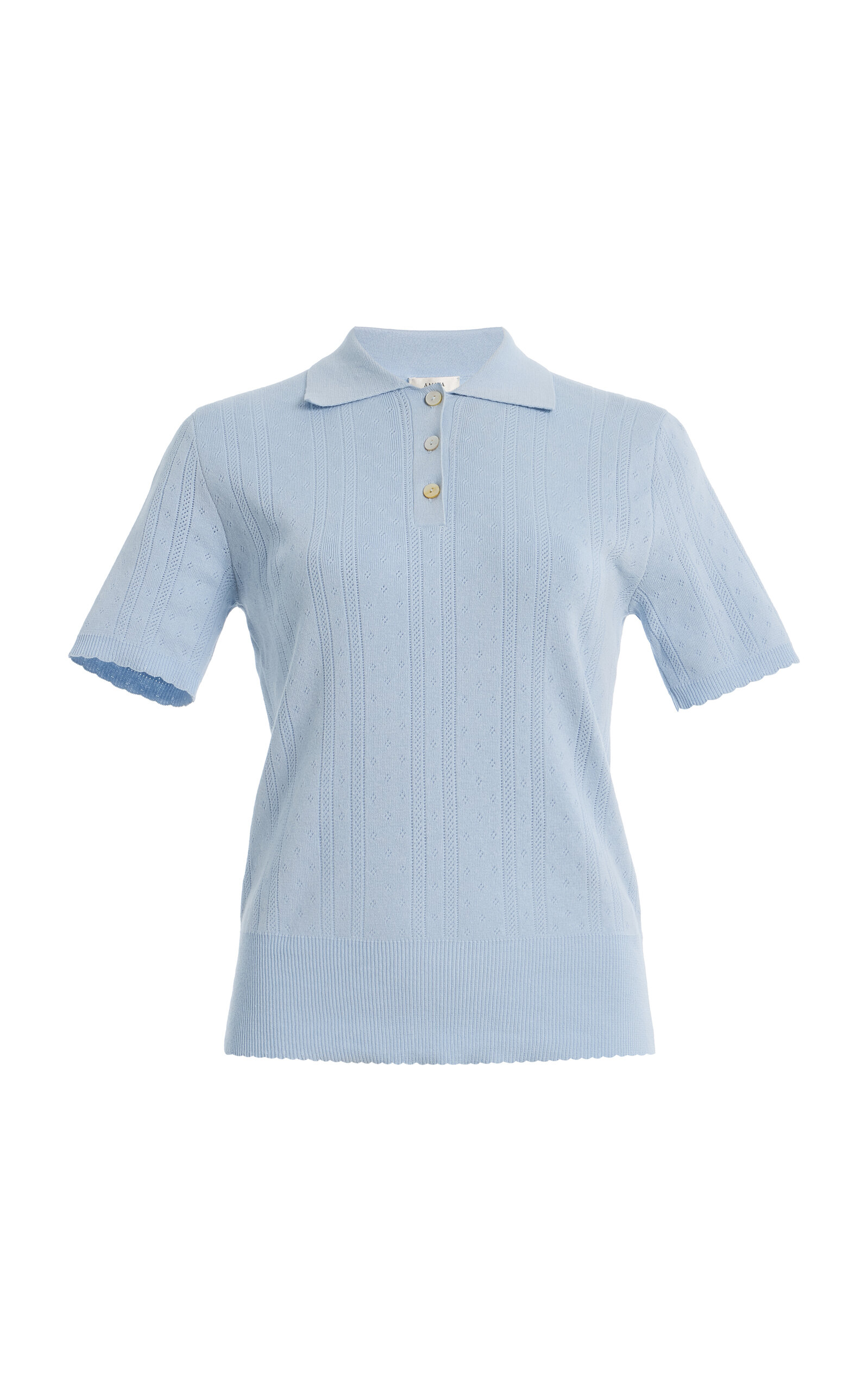 Mina Cotton Pointelle Polo