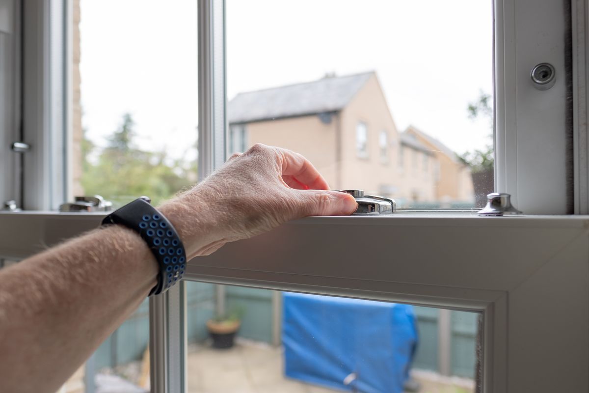 a sash window with brush draught proofing