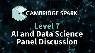 An abstract image showing a data visualisation concept behind the Cambridge Spark logo