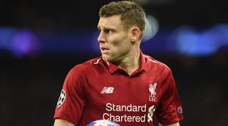 PARIS, FRANCE - NOVEMBER 28: James Milner of Liverpool looks on during the Group C match of the UEFA Champions League between Paris Saint-Germain and Liverpool at Parc des Princes on November 28, 2018 in Paris, France. (Photo by Harriet Lander/Copa/Getty Images)