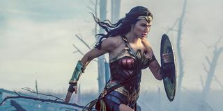 Wonder Woman charing across battlefield