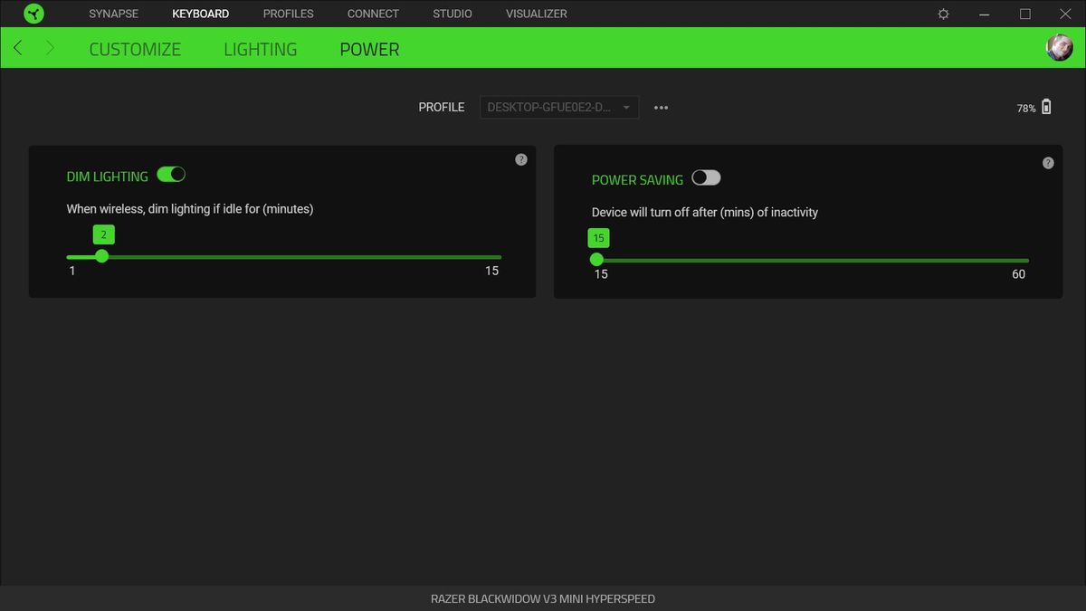 Razer Blackwidow V3 Mini HyperSpeed Synapse