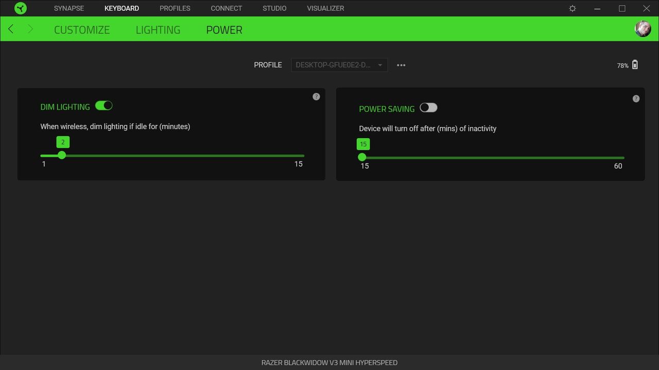 Razer Blackwidow V3 Mini HyperSpeed Synapse